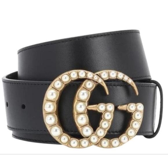 GUCCI GG pearl logo leather belt size 80 - Picture 9 of 9